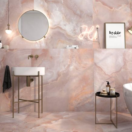 Alaska Rose Marble Super Porcelain Tile (600x1200mm) | Go Tiles