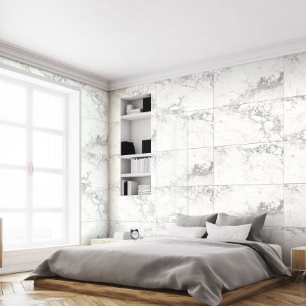 Noble White Marble Porcelain Tile (600x300mm) | Go Tiles