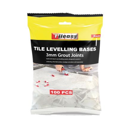 Tileasy 3mm Tile Levelling Bases - Pack Of 100 | Tiling Tools & Spacers