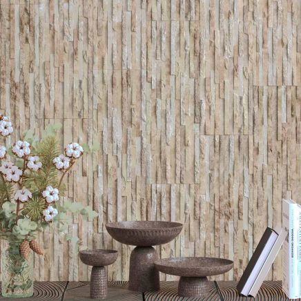 Drury Sand Textured Stone Porcelain Tile (520x170mm) | Go Tiles