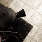 Hydra Embossed White Patterned Ceramic Tile (450x450mm) | Go Tiles