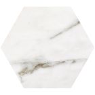 Coleridge White Marble Porcelain Hexagon Tile (198x228mm) | Go Tiles