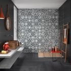 Cash Monochrome Patterned Porcelain Tile (200x200mm) | Go Tiles
