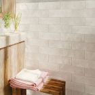 Bellever Soft White Crackle Glaze Porcelain Brick Tile (200x65mm) | Go Tiles