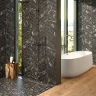Salinger Black Marble Porcelain Chevron Tile (400x80mm) | Go Tiles