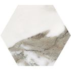 Coleridge White Marble Porcelain Hexagon Tile (198x228mm) | Go Tiles