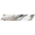 Coleridge White Marble Porcelain Chevron Tile (400x80mm) | Go Tiles