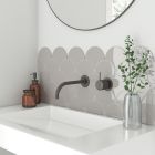Pisces Grey Ceramic Fan Tile (150x134mm) | Go Tiles