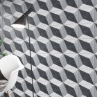 Palma Grey Geometric 3 Patterned Porcelain Tile (200x200mm) | Go Tiles