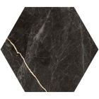 Salinger Black Marble Porcelain Hexagon Tile (228x198mm) | Go Tiles