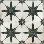 Hydra White & Black Patterned Ceramic Tile (450x450mm) | Go Tiles