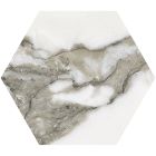 Coleridge White Marble Porcelain Hexagon Tile (198x228mm) | Go Tiles