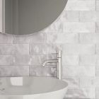 Bellever Soft Grey Crackle Glaze Porcelain Brick Tile (200x65mm) | Go Tiles