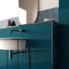Avon Ribbed Teal Ceramic Brick Tile (200x50mm) | Go Tiles