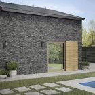 Athens Dark Grey Textured Stone Porcelain Tile (890x320mm) | Go Tiles