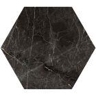 Salinger Black Marble Porcelain Hexagon Tile (228x198mm) | Go Tiles
