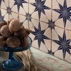 Hydra Embossed Blue Patterned Ceramic Tile (450x450mm) | Go Tiles
