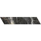 Salinger Black Marble Porcelain Chevron Tile (400x80mm) | Go Tiles