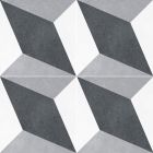 Palma Grey Geometric 3 Patterned Porcelain Tile (200x200mm) | Go Tiles