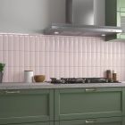 Vienna Convex Fair Pink Ceramic Brick Tile (200x65mm) | Go Tiles