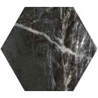 Salinger Black Marble Porcelain Hexagon Tile (228x198mm) | Go Tiles