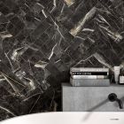 Salinger Black Marble Porcelain Plank Tile (900x150mm) | Go Tiles