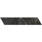 Salinger Black Marble Porcelain Chevron Tile (400x80mm) | Go Tiles