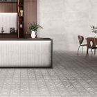 Lena Grey Patterned Stone Porcelain Tile (750x750mm) | Go Tiles