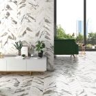 Coleridge White Marble Porcelain Chevron Tile (400x80mm) | Go Tiles