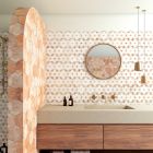 Jenson Beige Patterned Porcelain Hexagon Tile (228x198mm) | Go Tiles