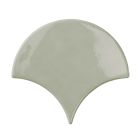 Pisces Sage Green Ceramic Fan Tile (150x134mm) | Go Tiles