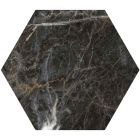 Salinger Black Marble Porcelain Hexagon Tile (228x198mm) | Go Tiles