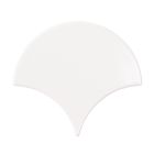 Pisces White Ceramic Fan Tile (150x134mm) | Go Tiles
