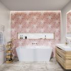 Gemini Pink Patterned Matt Porcelain Tile (228x198mm) | Go Tiles