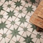 Hydra Embossed Sage Green Patterned Ceramic Tile (450x450mm) | Go Tiles