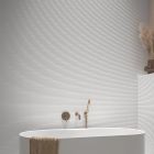Avon Ribbed White Ceramic Brick Tile (200x50mm) | Go Tiles