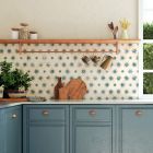 Jenson Blue Patterned Porcelain Hexagon Tile (228x198mm) | Go Tiles