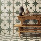 Hydra Embossed Sage Green Patterned Ceramic Tile (450x450mm) | Go Tiles