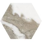 Coleridge White Marble Porcelain Hexagon Tile (198x228mm) | Go Tiles