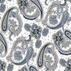 Quinn Blue Paisley Patterned Porcelain Tile (250x250mm) | Go Tiles
