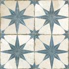 Hydra White & Blue Patterned Ceramic Tile (450x450mm) | Go Tiles