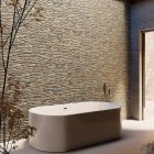 Drury Brown Textured Stone Porcelain Tile (520x170mm) | Go Tiles