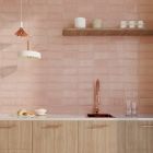Zinnia Salmon Pink Patterned Ceramic Brick Tile (240x120mm) | Go Tiles