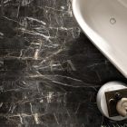 Salinger Black Marble Porcelain Plank Tile (900x150mm) | Go Tiles