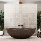 Lena Beige Patterned Stone Porcelain Tile (750x750mm) | Go Tiles